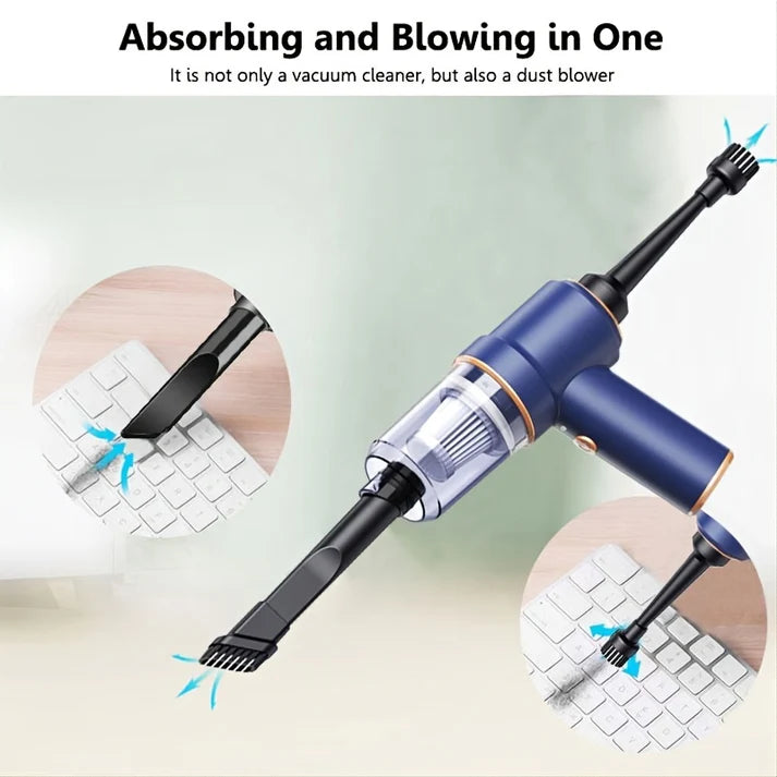 3-in-1 Wireless Mini Vacuum Cleaner – Portable Vacuum & Air Blower for Car & Home